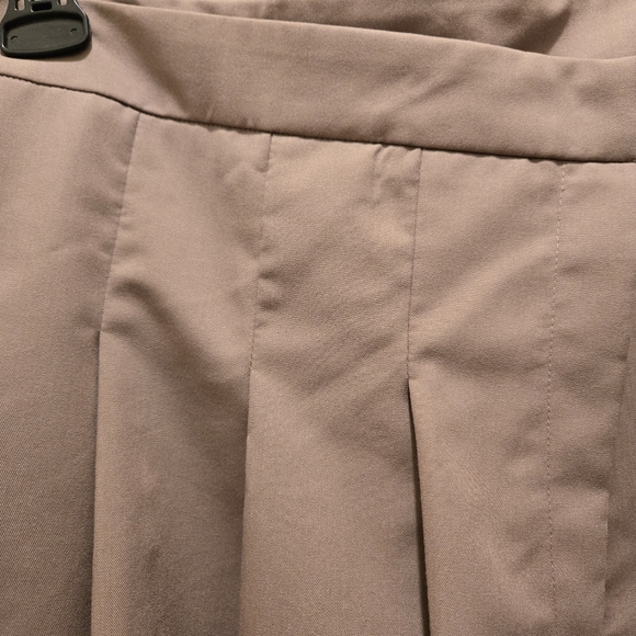 NWT PacSun Skort S Crossover Pleated Faux Wrap Neutral Tan Light Academia Preppy - Picture 3 of 7